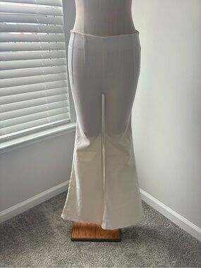 We The Free White Pull On Denim Flare Jeans